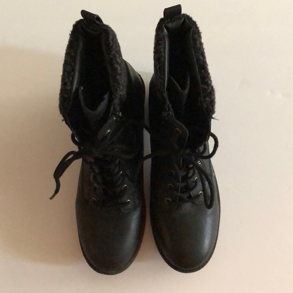 Combat type boots zipper black size 8.5
